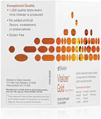 Shaklee® Vitalizer® Gold without Vitamin K, 30 Vita-Strips