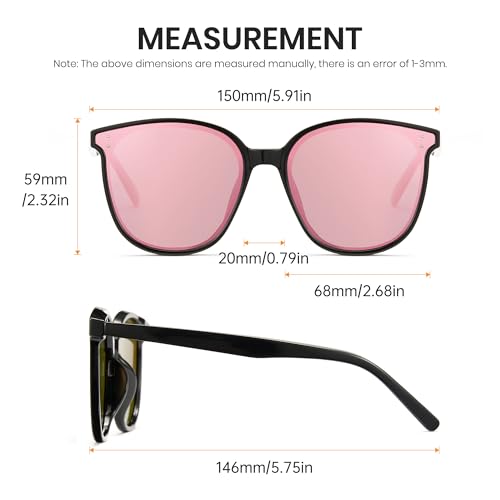 Image of Cyxus Oversized Cat Eye Sunglasses for Women Polarized Lens UV Protection for Beach Music Festivals Shopping 1902
