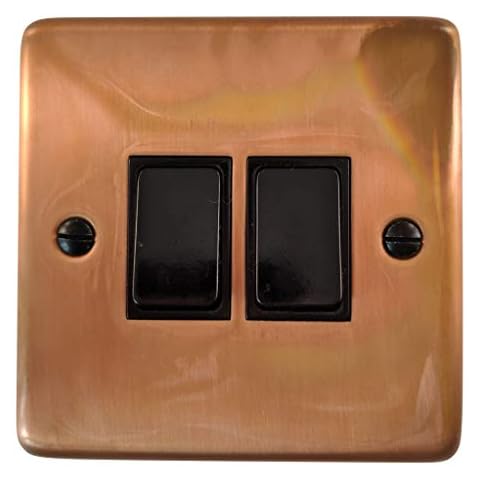 G&H CTC2B Standard Plate Tarnished Copper 2 Gang 1 or 2 Way Rocker Light Switch Cover