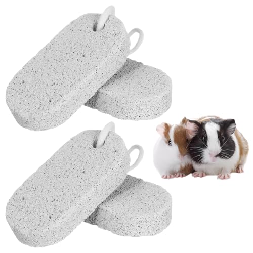 OIXEYA 4 pièces Jouet Lapin, Pierre de broyage minérale Pour dents de rongeurs, Jouet à mâcher Animaux, pour Lapin Hamster Petits Rongeurs Chinchilla...