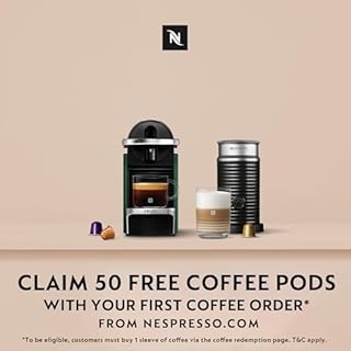Nespresso Pixie Coffee Pod Machine by Krups, Compact Espresso Maker for Original Pods, 19-Bar High Pressure, Fast Heat-Up, Energy Saving, Auto Shut-Off, Recyclable Pods in Dark Green