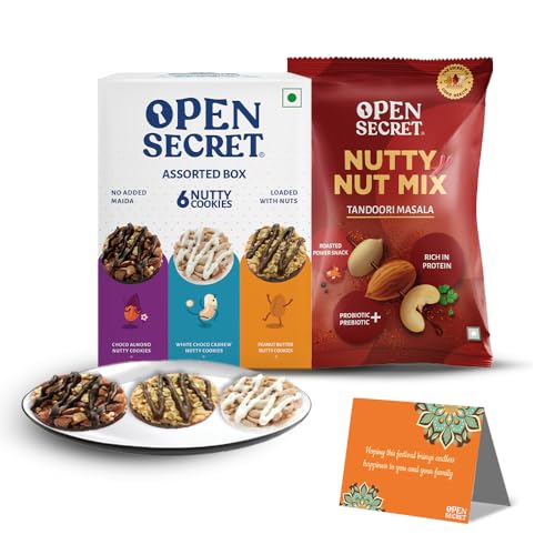 Open Secret Premium Gift Hamper | Combo of 5 | Ideal Gifting for Christmas, Secret Santa & New Year Season | Dry Fruit Gift Box, Chocolate Gifts, Dry Fruits, Healthy Premium Hamper, Gifts for colleagues, Employee Gifting