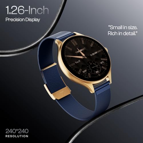 Image of Fire-Boltt Phoenix Air Smart Watch 1.26 inch Round Display, Rotating Button, Wireless Charging, Ultra Lightweight Metal Body, Bluetooth Calling, Smartwatch with Silicone & Mesh Steel Straps Sapphire