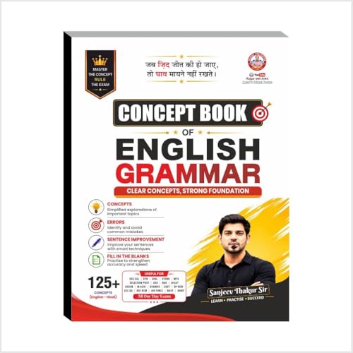 Image of Concept Book of English Grammer Book By Ankit Bhati Sir & Sanjeev Thakur sir RWA , 125+ Concepts, SSC /Defence /Banking Competitive Exams, Bilingual