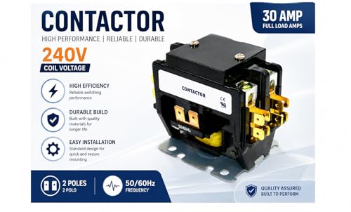 Image of SANAVYA 30A 2-Pole Contactor 220V AC Coil | Heavy Duty Motor Starter Relay Switch for Industrial Machines, Motor Panels, HVAC & Home Automation | Durable Electrical Contactor 30 Amp