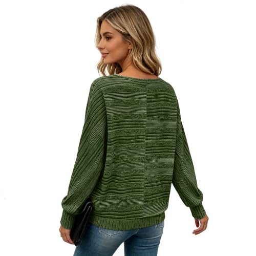 Image of Women's Batwing Tunic Tops, Long Sleeve Shirts Blouses, Business Casual Sweater for Office Work