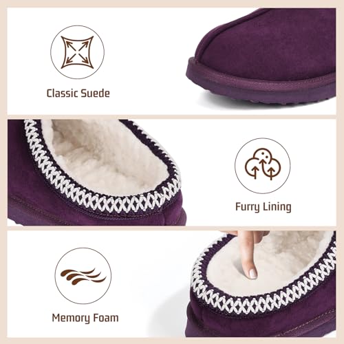 Image of Women's Slippers Fuzzy Cozy Short Ankle Shoes Indoor and Outdoor Mules Furry Warm House Slippers for Woman Cute Fluffy Clogs