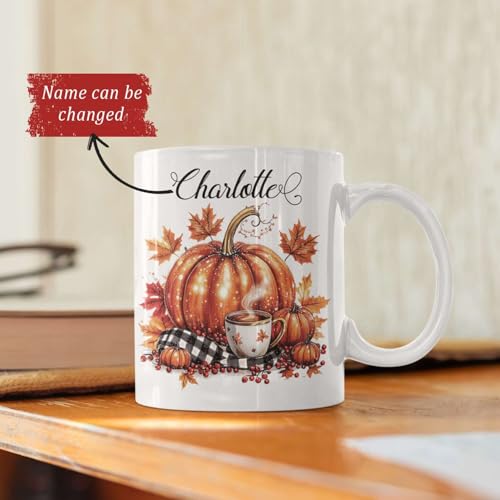 Taza personalizada otoño 11oz cerámica blanca miniatura 2