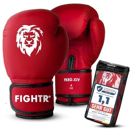 FIGHTR® Kinder Boxhandschuhe mit bestem Sitz für maximalen Schutz | Junior Jungen und Mädchen | für Boxen, MMA, Muay Thai, Kickboxen & Kampfsport 04 06 oz | inkl. Tragetasche (Rot, 06 oz)
