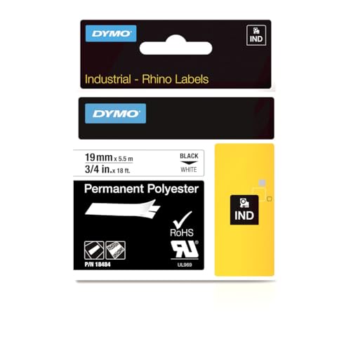 Cassette d'étiquettes DYMO Rhino permanent poly pour l'organisation claire des tableaux électriques