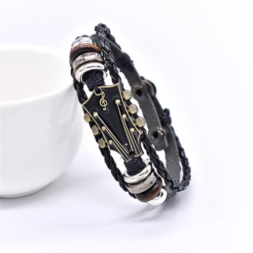 Pulsera De Cuero Multicapa Estilo Punk Para Hombre miniatura 3