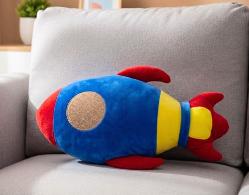 Image of Tickles Rocket Shaped Soft Stuffed Plush Pillow Cushion for Kids Boys & Girls Birthday Gift Nursery & Bedroom Decor (Size: 38 cm Color: Multicolor)