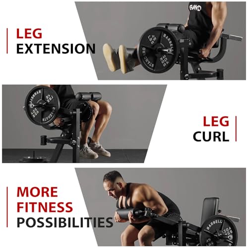 GMWD Leg Extension and Curl Machine, Lower Body Special Leg Machine, Adjustable Leg Exercise Bench with Plate Loaded, Leg Rotary Extension for Thigh, Home Gym Weight - Image 3