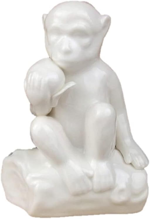 SHANGHAIPAVILION DZ-10 Feng Shui Large Chinese Zodiac Animals Ceramic Figurines and secret friend for Monkey