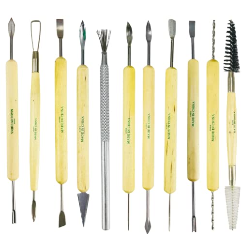Artist's Best 11 Piece Assorted Double Ended Sculpture Tool Set || for Cleaning, Creating, Shaping, Molding - ART-S011