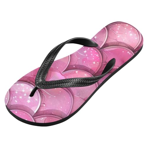 Pink Mermaid Scale Men's & Women's Classical Beach Rubber Sandal Flip Flop Comfortable Slipper 214B3209