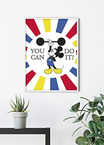 Cuadro de pared de Mickey Mouse Do It de 30x40 cm sin marco para decorar salones 7