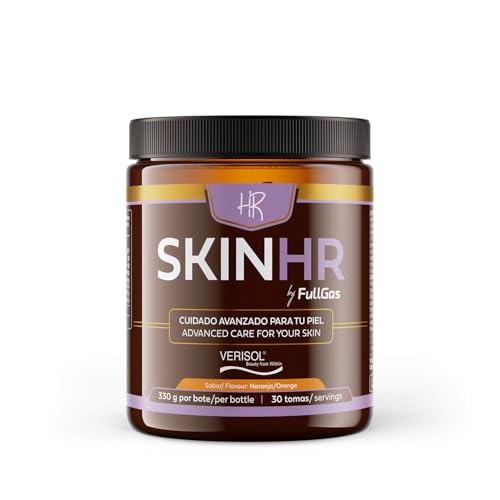 FullGas SkinHR Colágeno Hidrolizado VERISOL® B y Ácido Hialurónico Nutricosmética Antiedad Piel, Pelo y Uñas | Sabor Naranja | 330g