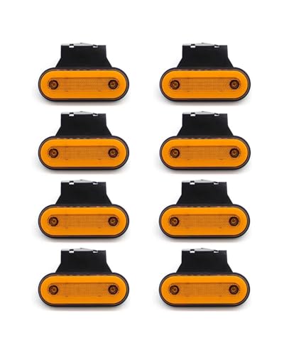 テール ランプ トラック用ターンシグナルライト 6/8/10個 12V 24V LED 丸型トレーラーサイドマーカー(8x yellow)