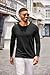 COOFANDY Mens Henley T-Shirts Casual Long Sleeve Tee Shirts Fashion Lightweight Stretch Basic Tops A-Black