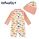 upandfast Baby Badeanzug mit Sonnenhut UPF 50+ Uv Sonnenschutz Badebekleidung für Baby(6-9 Monate,Orange Fisch)