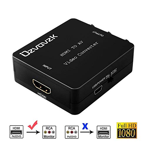 Ozvavzk HDMI to AV Converter 1080P HDMI to 3RCA CVBs Composite Video Audio