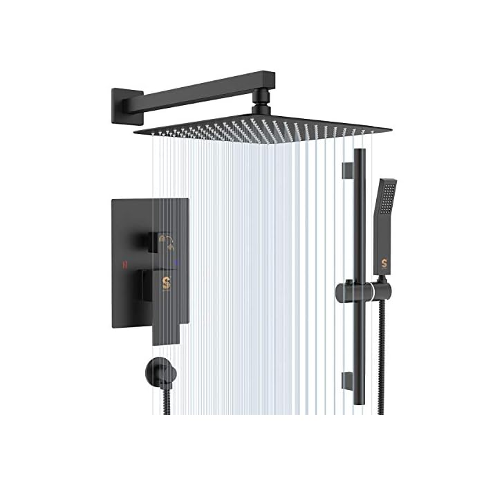 Buy SR SUN RISE Slide Bar Shower Faucet Matte Black Bathroom 12 inch