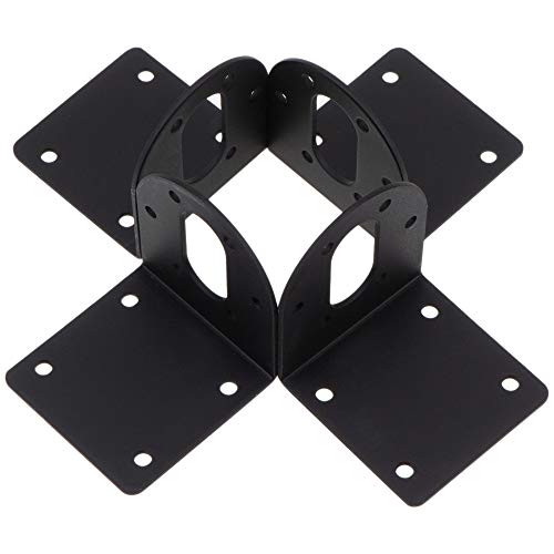 4pcs Black 37mm 37GA 37GB DC Gear Motors Mounting Bracket, Iron Anti-rust Gearbox L-shape Fixed Seat, Gear Reduction Motor Holder, Cojoys