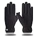 Womens Winter Gloves Touch Screen Warm Thermal Soft Lining Elastic Cuff Cold Weather Windproof Gloves Black