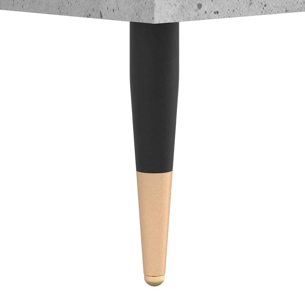 Hothingwell Mobile Porta Dischi Grigio Cemento 121x38x48 cm, Scaffale Vinili in Legno Multistrato con Piedini in Ferro, Mobile per Giradischi e Dischi LP