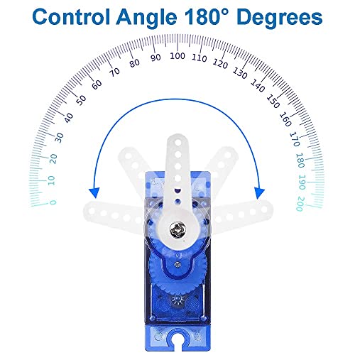 Image of REES52 SG90 9g Micro Servo Motor Kit for RC Drone /Car /Airplane /Helicopter /Vehicles /Robots /Compatible with Arduino Projects and Raspberry Pi Incl. Screws and 3 Servo Arms