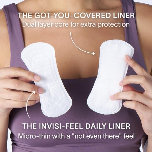 Image of Cora 100% Organic Cotton Topsheet Period Liners (80 Regular Period Liners) | Extra Thin Breathable Panty Liners, Regular Absorbency, Pillow-Soft, Organic Feminine Care
