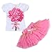 LittleSpring Little Girls' Clothing Suit Flower Size 4T Pink