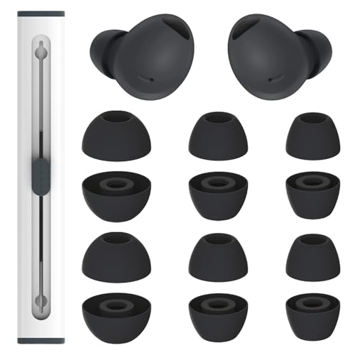 6 Pairs Replacement Eartips for SamsungGalaxy Buds 2 Pro Earbuds with Cleaning Pen Replacement Silicone Ear Tips Set with Three Sizes L/M/S Anti-Slip Replacement Accessories (Graphite)