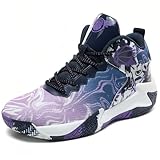 MAIZUN Mens Basketball Shoes Fashion Non-Slip Lightweight Breathable Outdoor Sneakers Cushioning Workout Shoes for Running Walking Sports Training Purple