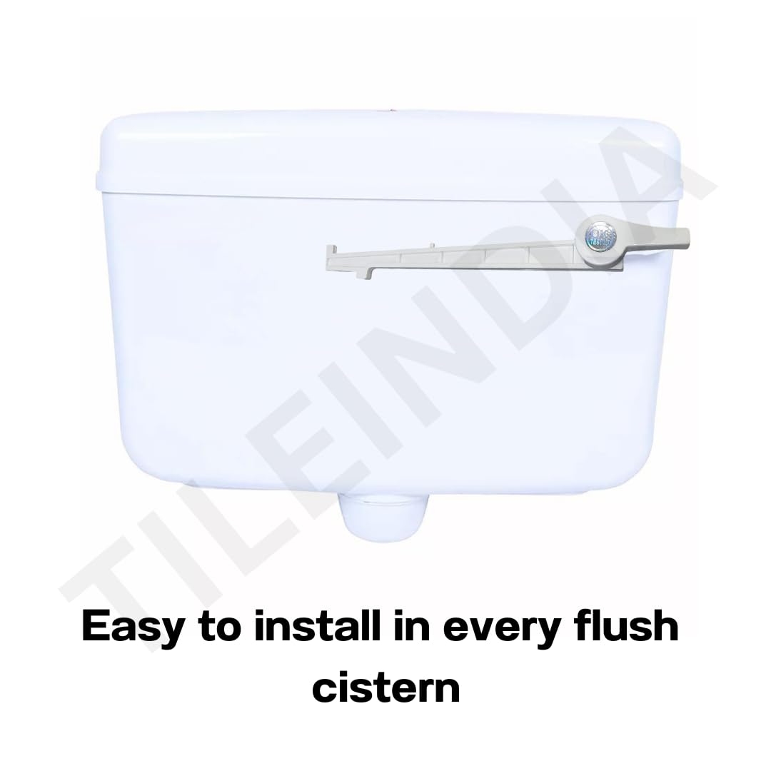 TILEINDIA Cistern Handel |Plastic Toilet Flush Tank Lever Handle (Parry Type, White) 3