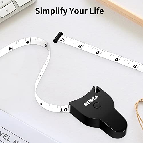 Body Measure Tape 60Inch (150Cm), Lock Pin And Push-Button Retract, Ergnomic And Portable Design, Reidea M1, Black #TOP3