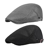 JDNFKG 2 Mesh -Hüte, Modische Und Personalisierte Baskenmützen, Lässige Sonnenhüte, Atmungsaktive Sonnenschutzhelme, Tragbare Vorräte (Schwarz, Dunkelgrau).