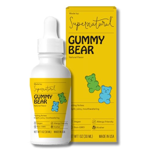 Supernatural Gummy Bear Flavor Drops - Vegan, Non-GMO Natural Flavoring, Unsweetened, Zero Calorie. Juicy Candy Taste for Food Crafts, Desserts, Water, Candy, Kids Smoothies, and More. 30ml 1oz