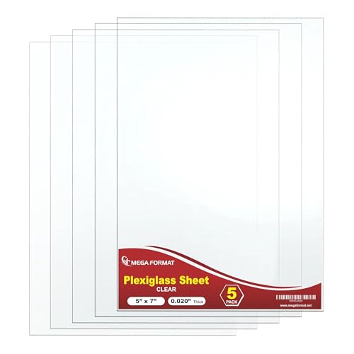 Feuille plastique fin transparent incassable pour panneau affichage et verre de cadre - 5 pcs