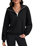Fabric: The womens half zip sweatshirt Crafted from soft, warm, lightweight fabric. Double stitched seams enhance durability, while anti pilling technology maintains a pristine look wash after wash. Features: The loungewear trendy fall tops features ...
