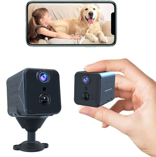 javiscam WLAN innenkamera mit akku,Überwachungskamera Innen Mini,Kameras mit Hochkapazitäts Akku,Bewegungsmelder,Nachtsicht SD/Cloud-Speicher für Baby & Haustier