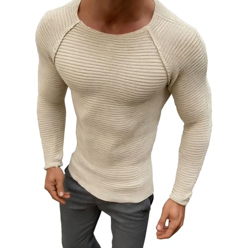 Pull à manches raglan homme coupe ajustée et tricot léger côtelé