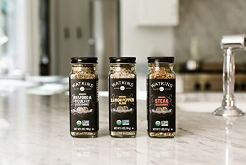 Image of Watkins Gourmet Organic Spice Jar, Seafood & Poultry Seasoning, Jar 3.3 Ounce (Pack of 3)
