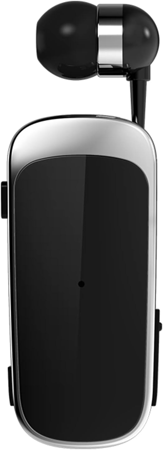 LYMOC Retractable Bluetooth Earpiece, Single Earbuds Wireless Headsets Handsfree for Cell Phone Noise Cancelling Bluetooth V5.0 for Office Trucker Driver Running