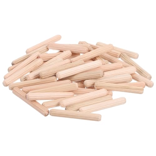 uxcell 500 Pcs Wooden Dowel Pins, 6 x 40mm (0.24 x 1.57 Inch) Wood Dowels Rods, Fluted Dowel Joints for Grooved Woodworking Furniture Craft