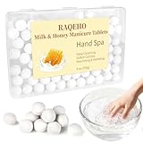 RAQEHO Manicure Spa Balls 8oz - Milk & Honey Soak Balls, Moisturizing Tablets, Cuticle Softener for Foot and Hand Soak Pedicure Spa Supplies Manicure Tools Nail Salon & Tavel Esenntial（80count）