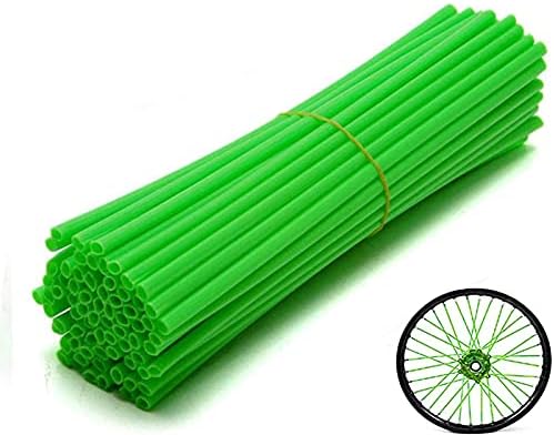 JZY Universal Bicycle Spoke Covers - 72Pcs Motorcycle Wheel Spoke Wraps Pipe Trim Decoration Protector Spokes for Bikes Dirt Bike (green)