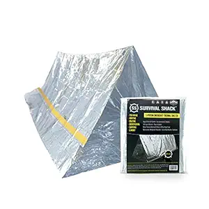 Survival Shack Emergency Survival Shelter Tent 2 Person Mylar Thermal Shelter 8 X 5 All Weather Tube Tent Reflective Material Conserves Heat Lightweight Waterproof Best Survival Gear