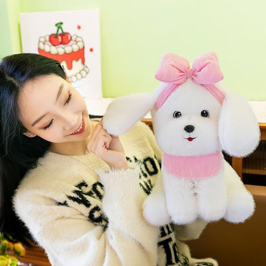 Image of SCOOBA Adorable Maltese Puppy Soft Toy 35cm (Maltese Puppy Pink)
